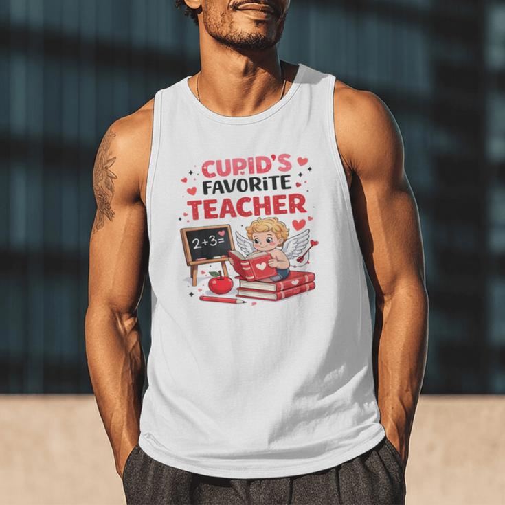 Cupid's Favorite Math Teacher Valentine Reading Book Women Men Tank Top