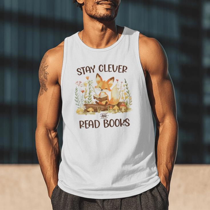Cute Fox Stay Clever Read Books For Librarian Or Bookworm Men Tank Top Cute Fox Stay Clever Read Books For Librarian Or Bookworm Men Tank Top
