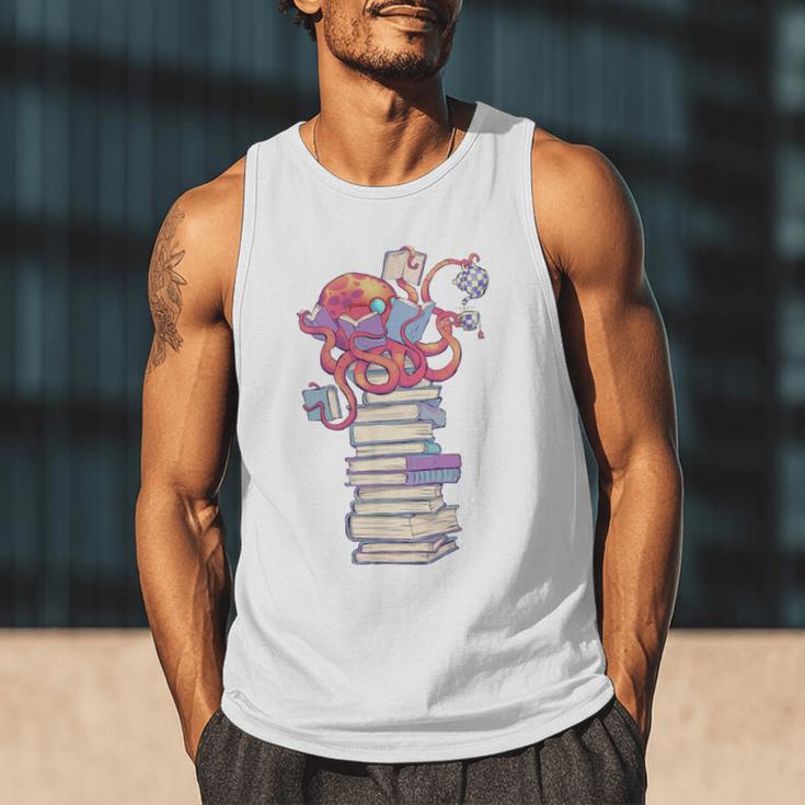 Cute Octopus Bookworm Fun Reading Tee For Book Lovers Men Tank Top Cute Octopus Bookworm Fun Reading Tee For Book Lovers Men Tank Top