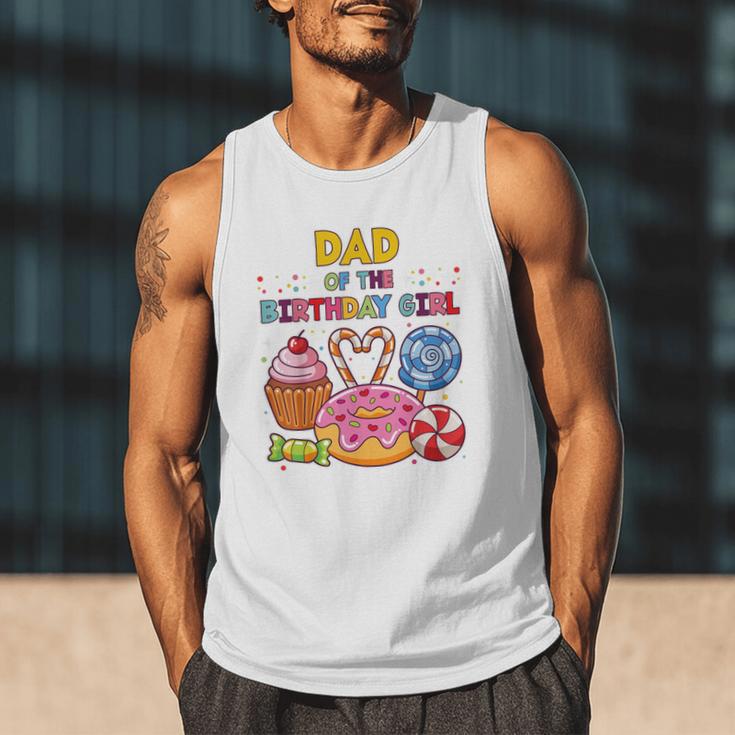 Dad Of The Birthday Girl Candyland Colorful Lollipop Party Men Tank Top