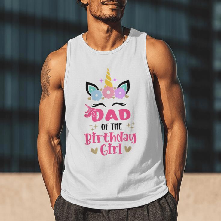 Dad Of The Birthday Girl Family Matching Unicorn Birthday Men Tank Top
