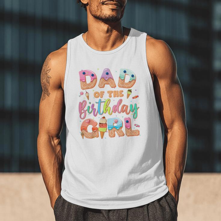 Dad Of The Birthday Ice Cream Family Matching Party Men Tank Top