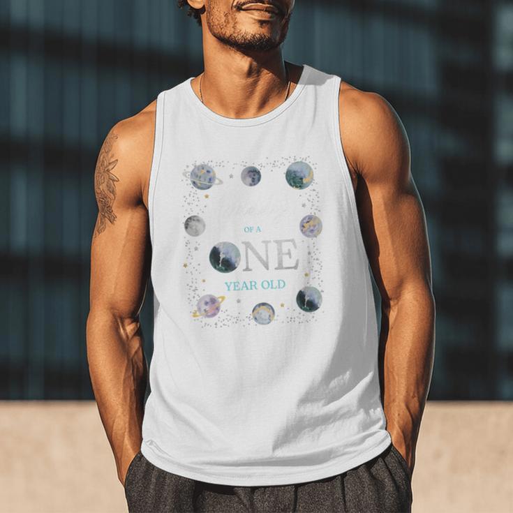 Daddy Houston We Have One Year Old Space Theme 1st Birthday Men Tank Top