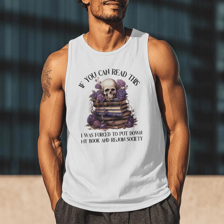 Dark Romance Merch I Put Down My Book Lover Spicy Skeleton Men Tank Top