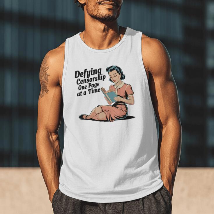 Defying Censorship One Page At a Time Read Banned Books Men Tank Top