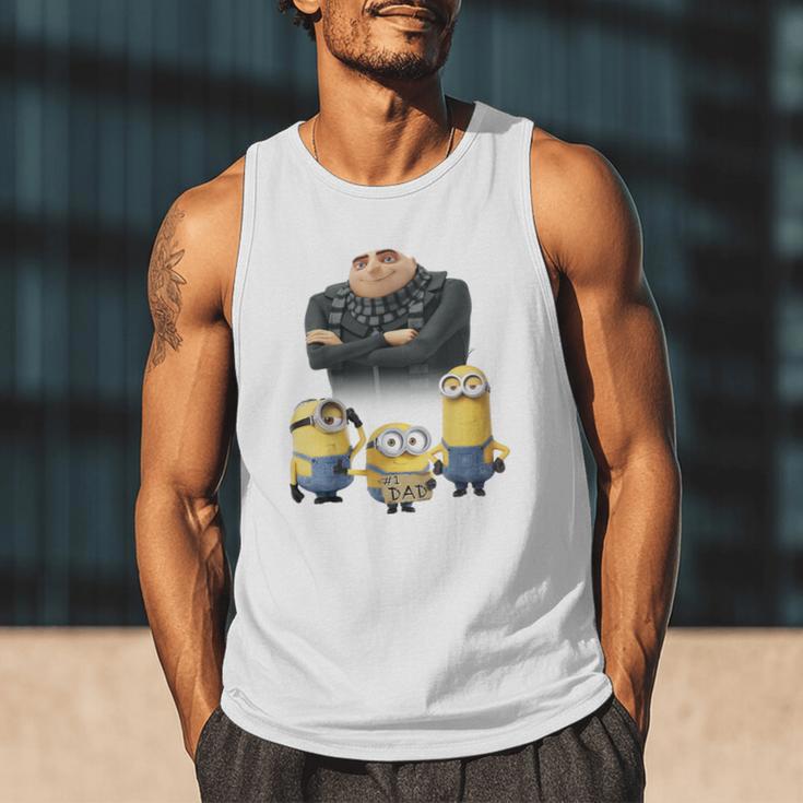 Despicable Me Minions Father's Day 1 Dad Cardboard Sign Men Tank Top