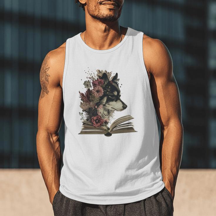 Dog Book Flower Men Tank Top