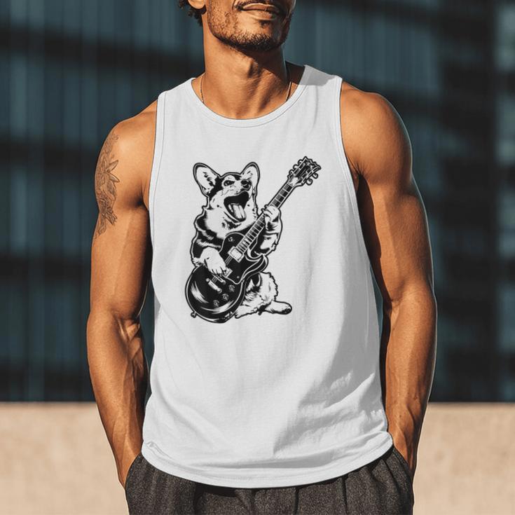 Dog Guitarist Guitar Pembroke Welsh Corgi Dad Mom Men Tank Top