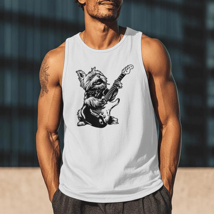 Dog Guitarist Guitar Yorkie Dad Mom For Men Women Men Tank Top
