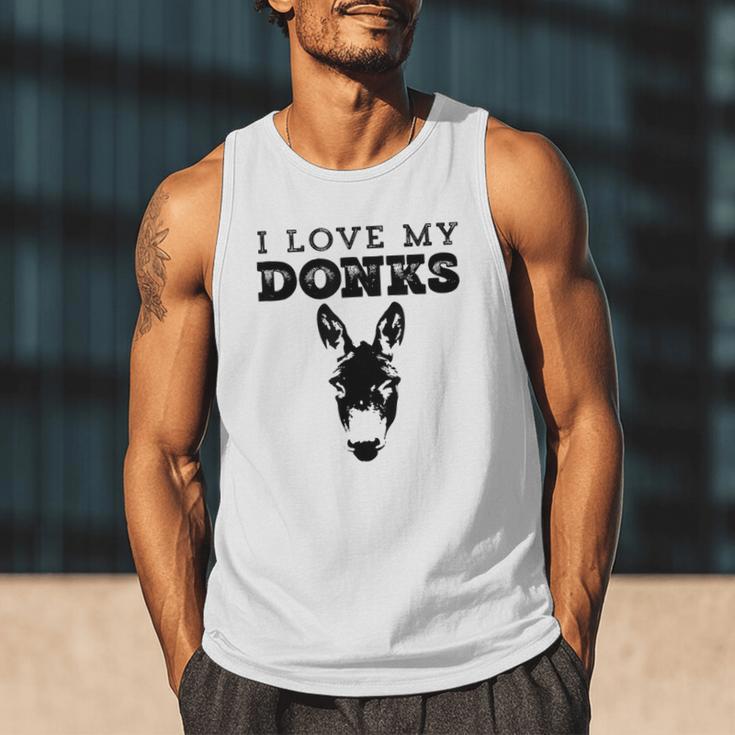 Donkey Mom Or Dad I Love My Donks Farmer Men Tank Top