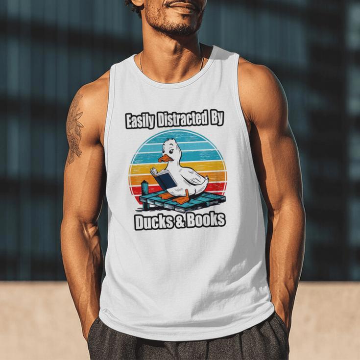 Ducks Books Lover Easily Distracted By Ducks & Books Men Tank Top