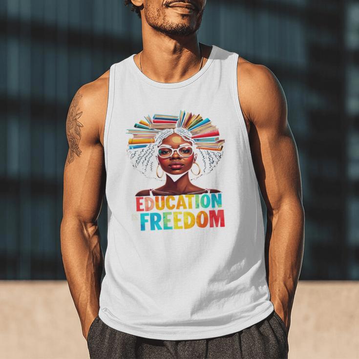 Education Is Freedom Afro Books Men Tank Top