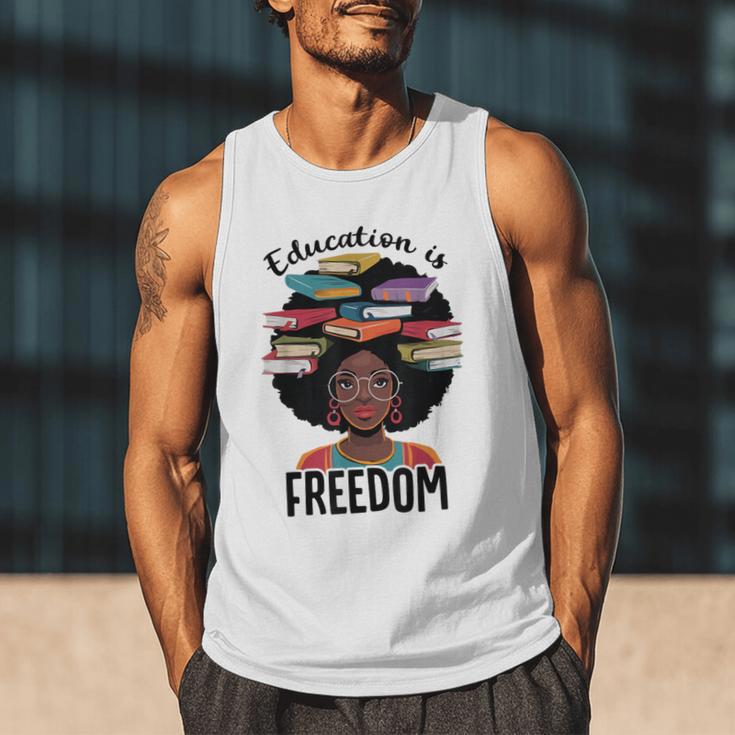 Education Is Freedom Teacher History Month Books Lover Men Tank Top