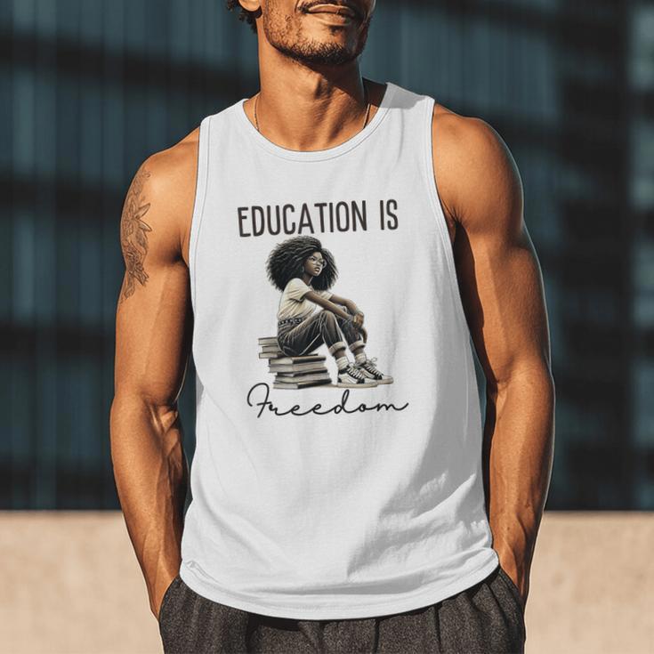 Education Is Freedom Teacher Women Books Black History Men Tank Top