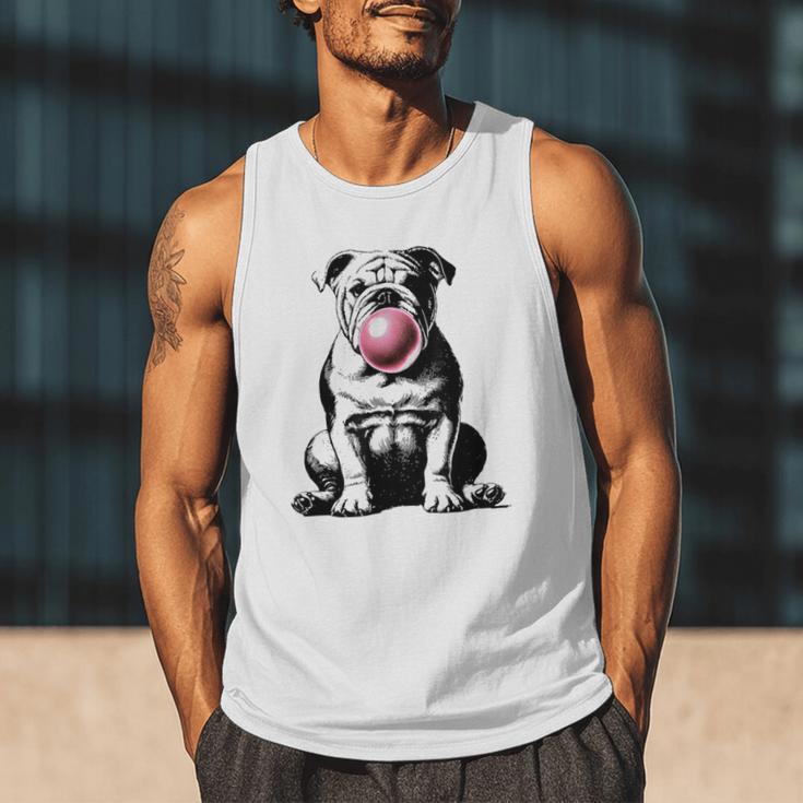 English Bulldog Bubble Gum Vintage Dog Mom Pet Dad Men Tank Top