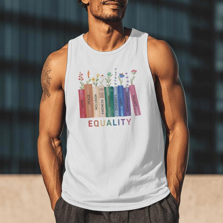 Equality Flower Books Equal Rights Social Justice Feminist Men Tank Top Equality Flower Books Equal Rights Social Justice Feminist Men Tank Top