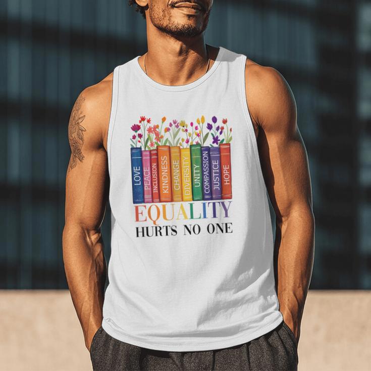 Equality Hurts No One LGBTQ Pride Books And Flowers Men Tank Top Equality Hurts No One LGBTQ Pride Books And Flowers Men Tank Top