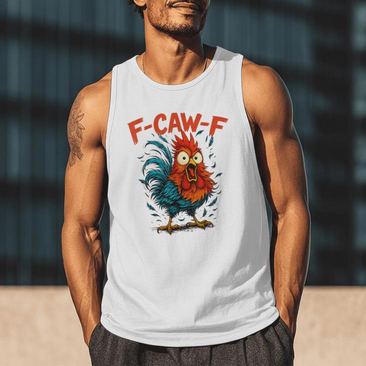 F-Caw-F Rooster F Awk F Chicken Coffee Romance Books Lover Men Tank Top