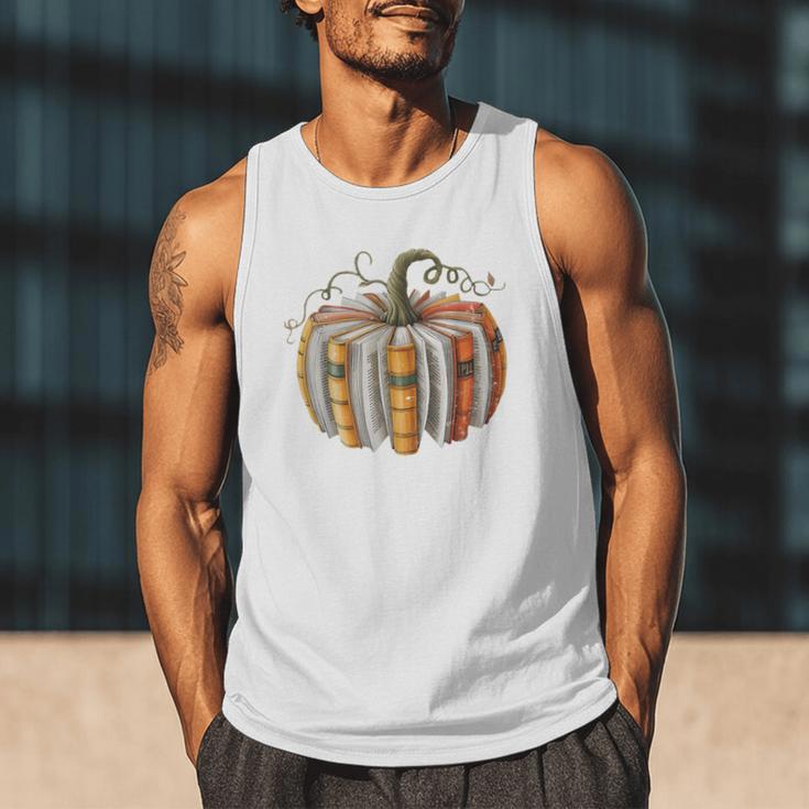 Fall Book Pumpkin Fall Librarians Bookworm Teachers Students Men Tank Top Fall Book Pumpkin Fall Librarians Bookworm Teachers Students Men Tank Top