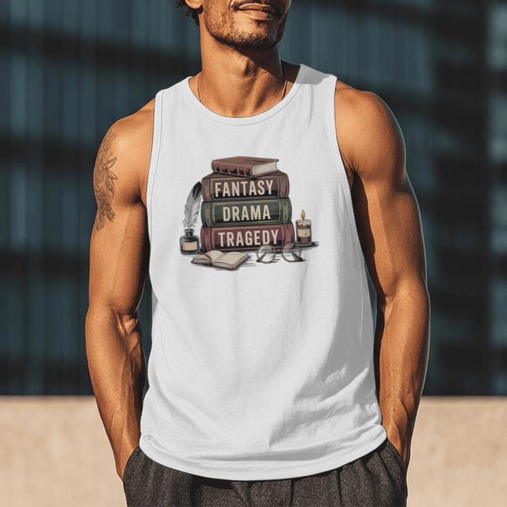 Fantasy Drama Tragedy Gothic Book Lover Bookworm Men Tank Top