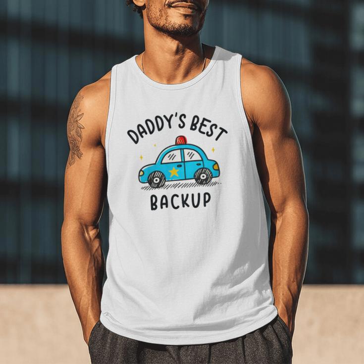 Father Son Daughter Daddy's Best Backup Father's Day Toddler Men Tank Top
