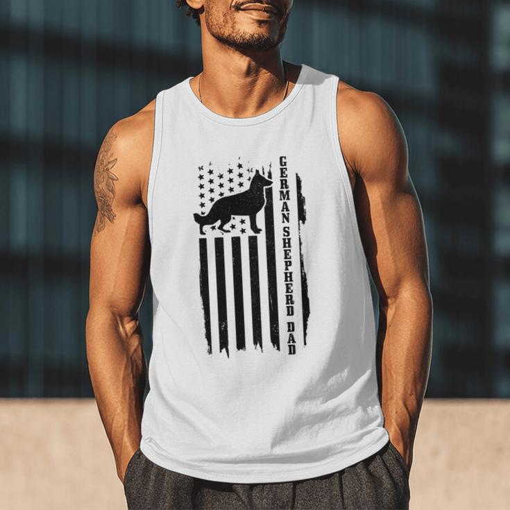 German Shepherd Dad Vintage Flag Patriotic Dog Men Tank Top