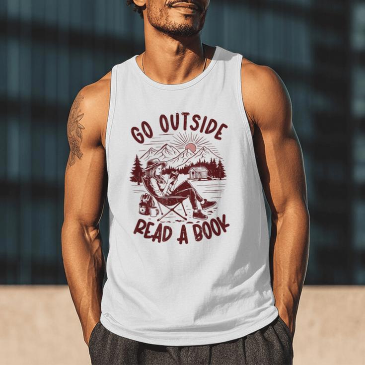 Go Outside Read a Book Vintage Bibliophiles Men Tank Top