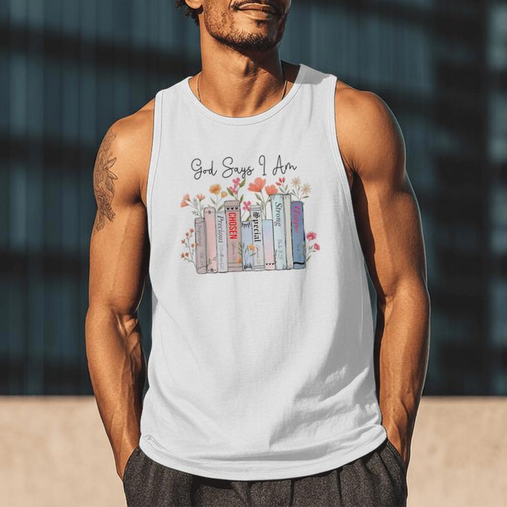 God Says I Am Book Bible Verse Christian Girls Women Men Tank Top