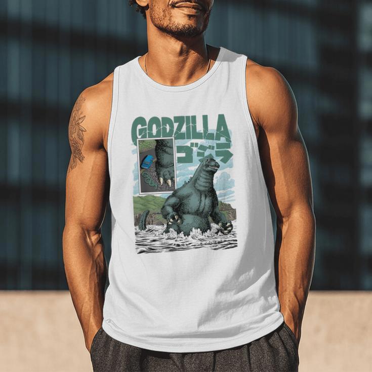 Godzilla Ocean Scene Comic Book Illustration Movie Monster Men Tank Top