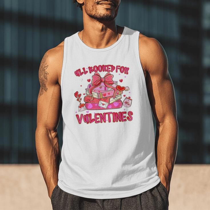 Groovy All Booked For Valentines Books Pink Coquette Bow Men Tank Top