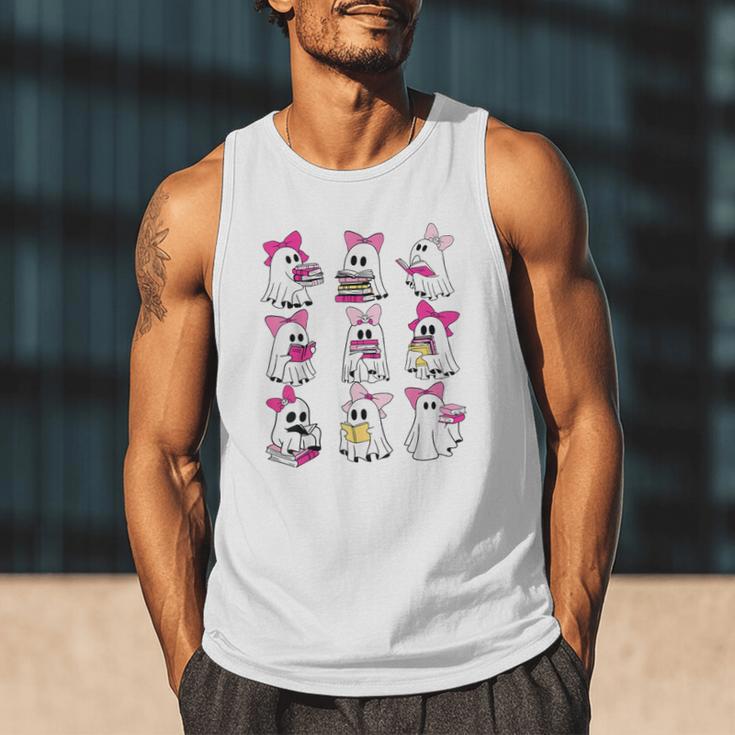 Halloween Pink Ghost Read More Books Spooky Boo Teacher Kids Men Tank Top Halloween Pink Ghost Read More Books Spooky Boo Teacher Kids Men Tank Top