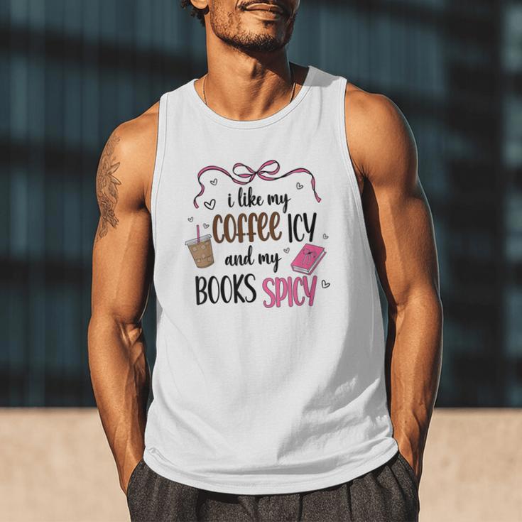 Iced Coffee & Reading Smut Books Girly Spicy Novels Men Tank Top