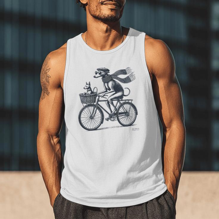 Italian Greyhound Whippet Bicycle Cycling Dog Mom Iggy Dad Men Tank Top