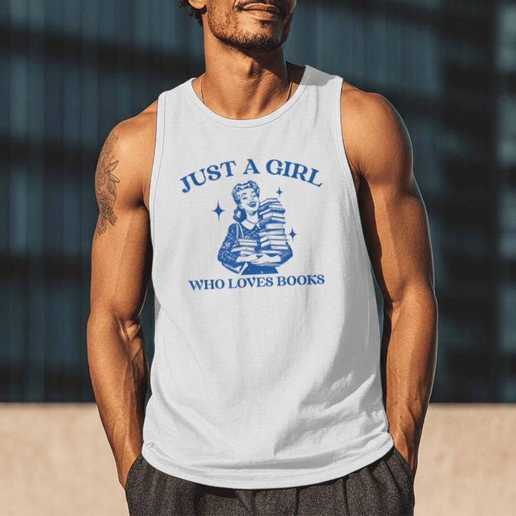 Just a Girl Who Loves Books Book Lover Bookish Men Tank Top