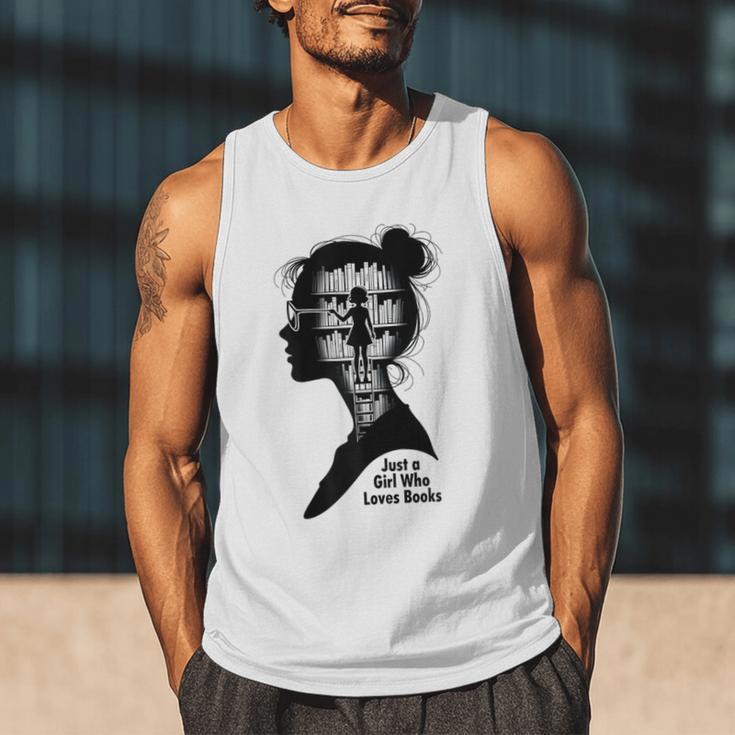 Just A Girl Who Loves Books Girls Books Lovers Men Tank Top
