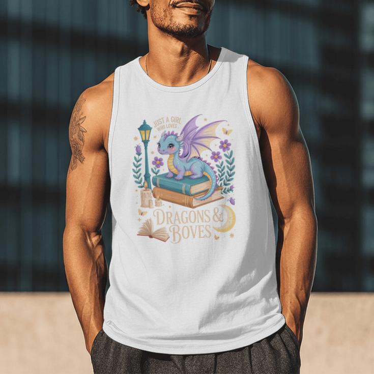 Just a Girl Who Loves Dragons & Books Reader Fantasy Fun Premium Tri-Blend Men Tank Top Just a Girl Who Loves Dragons & Books Reader Fantasy Fun Premium Tri-Blend Men Tank Top