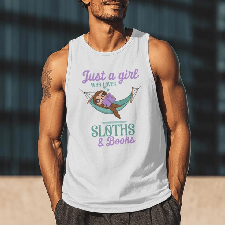 Just a Girl Who Loves Sloths And Books Men Tank Top Just a Girl Who Loves Sloths And Books Men Tank Top