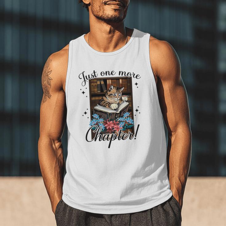 Just One More Chapter Cat Reading Books Coffee Lovers Premium Tri-Blend Men Tank Top