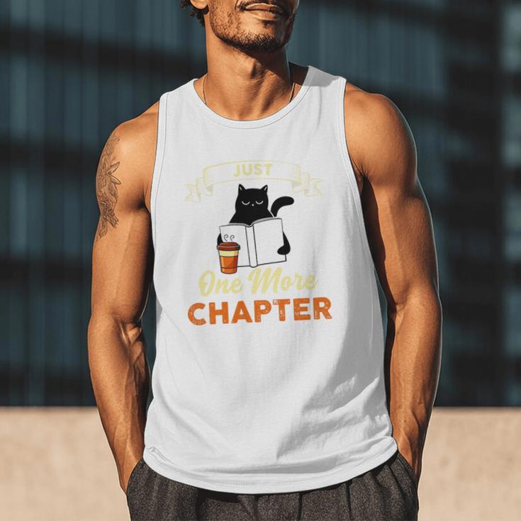 Just One More Chapter Fun Cat Coffee Reading Book Premium Tri-Blend Men Tank Top