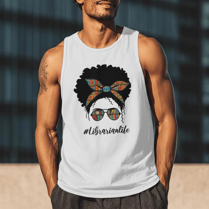 Librarian Teacher Messy Bun Life Book Library Back To School Men Tank Top Librarian Teacher Messy Bun Life Book Library Back To School Men Tank Top