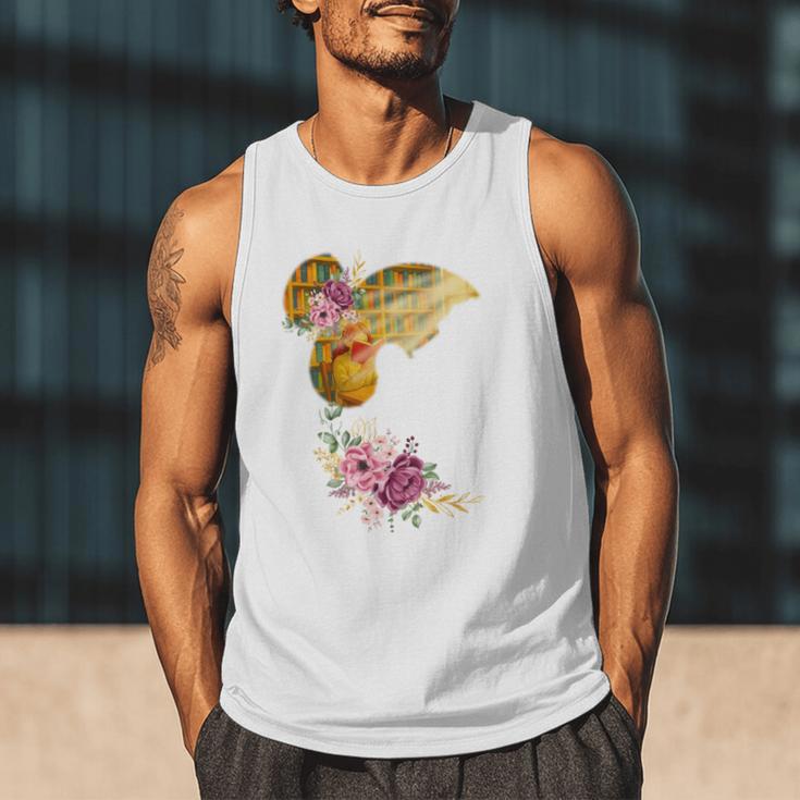 And Into The Library She Goes Book Lover Reading Bookworm Men Tank Top