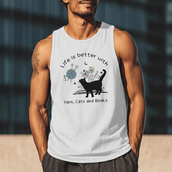 Life Is Better With Yarn Cats And Books Men Tank Top Life Is Better With Yarn Cats And Books Men Tank Top