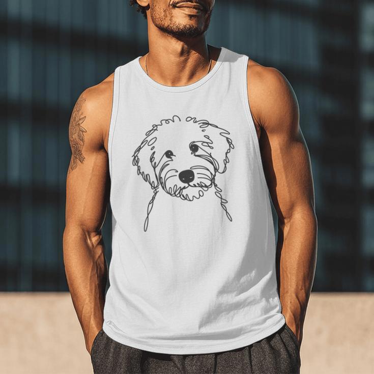 Line Art Dad Mom Dog Sheepadoodle Men Tank Top Line Art Dad Mom Dog Sheepadoodle Men Tank Top