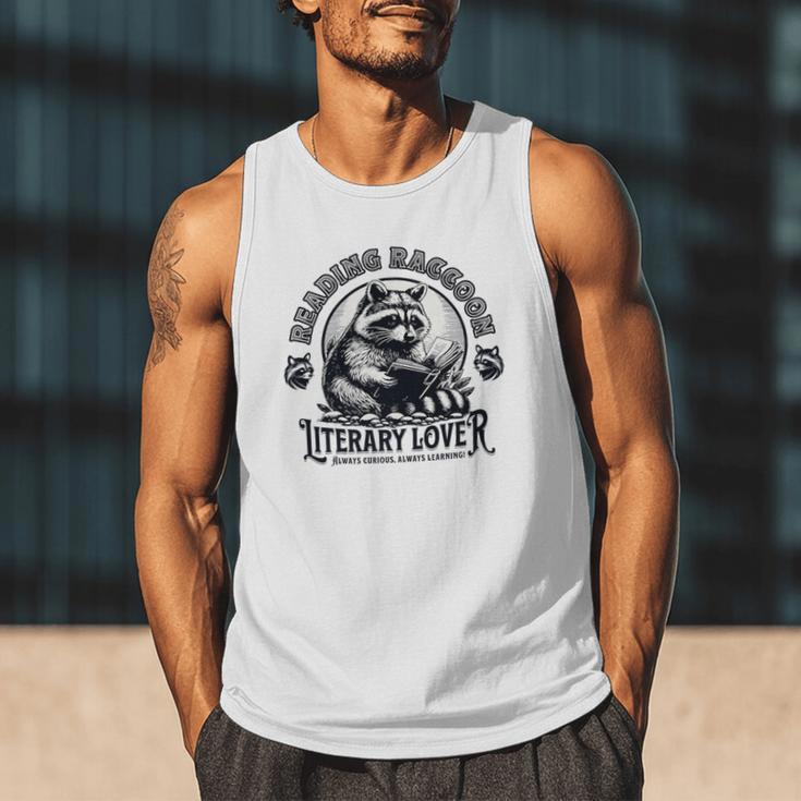 Literary Lover Reading Raccoon Books Premium Men Tank Top