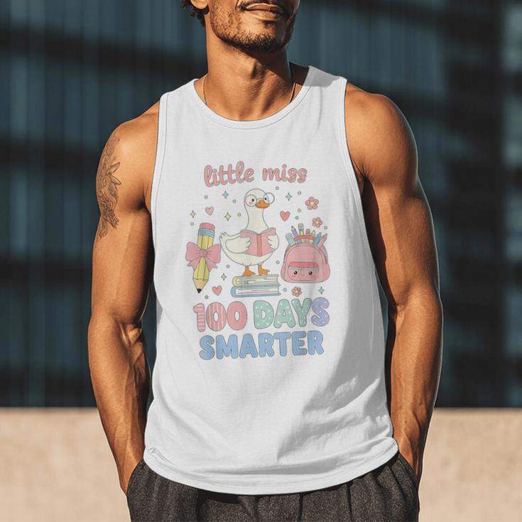Little Miss 100 Days Smarter Cute Goose Reading Books Girls Men Tank Top Little Miss 100 Days Smarter Cute Goose Reading Books Girls Men Tank Top