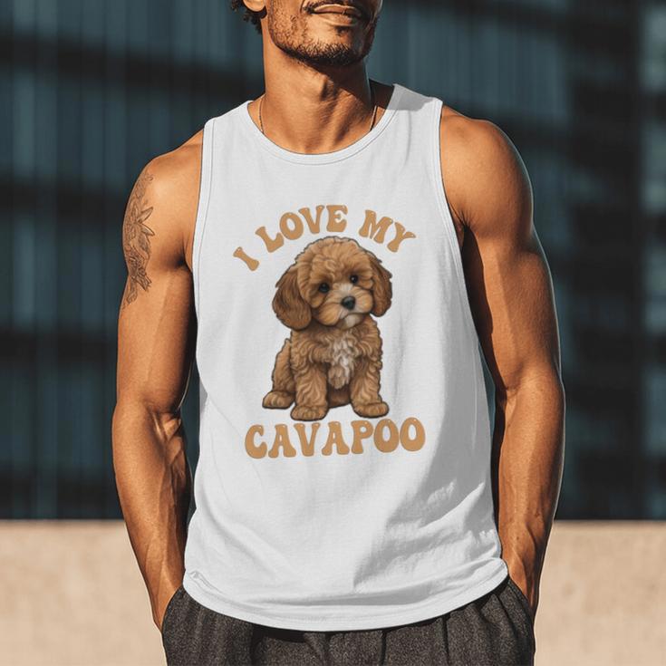 I Love My Cavapoo For Mom Dad Kids Men Tank Top