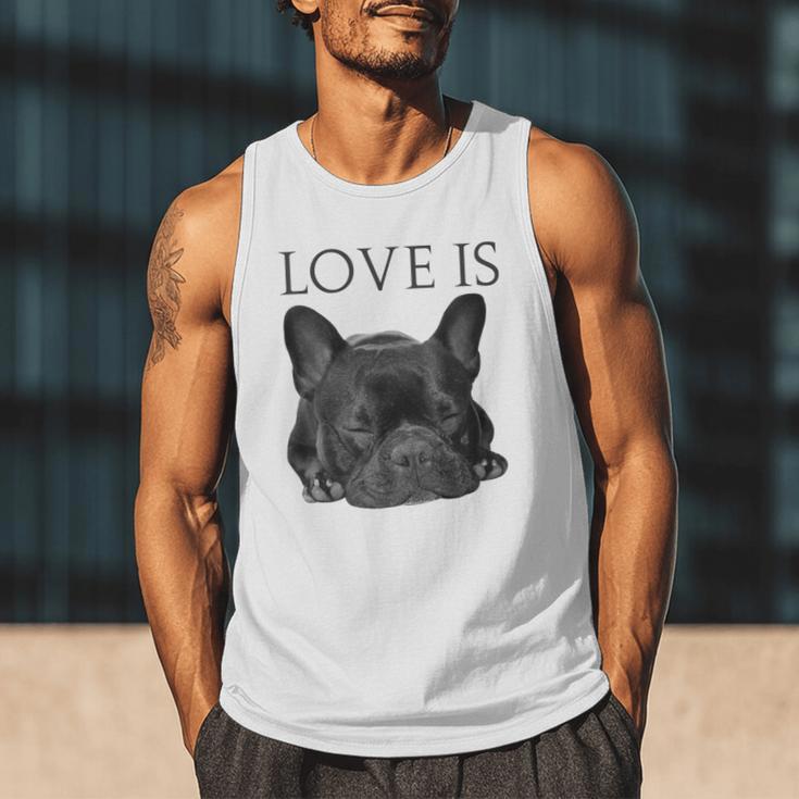 Love Is French Bulldog Shirt Frenchie Lover Tee Dog Mom Dad Men Tank Top
