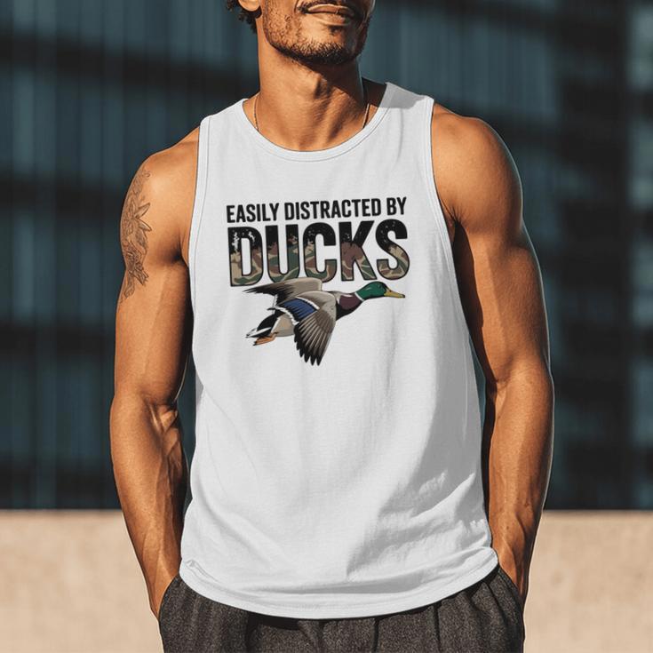 Mallard Duck Hunting Camo Easily Distracted Duck Dad Men Tank Top
