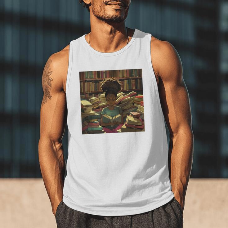 Melanin Afro Women Educated Reading Book History Girls Men Tank Top