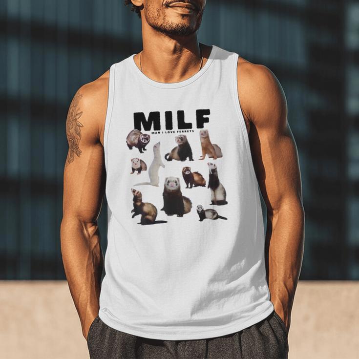 MILF Man I Love Ferrets Ferret Mom Dad Ferret Owner Men Tank Top